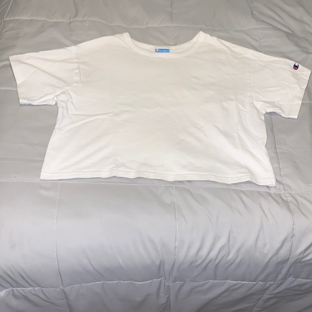 White Champion crop top